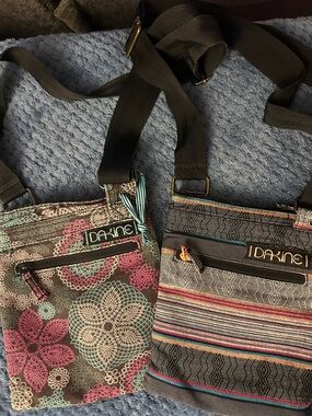 Dakine Floral & Stripe Multi Crossbody Bags in Pink, Teal, Brown